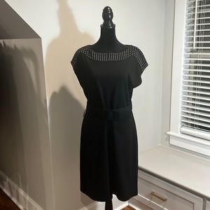 Black belted dress